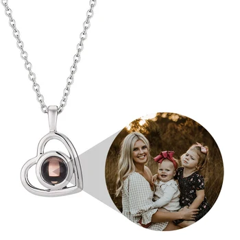Персонализированное фото Мужское и женское проекционное ожерелье на заказ, Многомодельное подвесное ожерелье, подарок на память любителю, семье, жене, Мужу