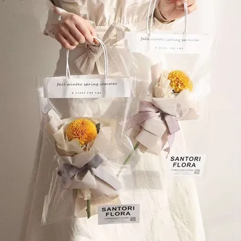 Пластиковая упаковка из 10ШТ Роз, Прозрачная оберточная бумага для букета цветов, пластиковый пакет Opp, Сумки для цветочной упаковки, декор для вечеринки