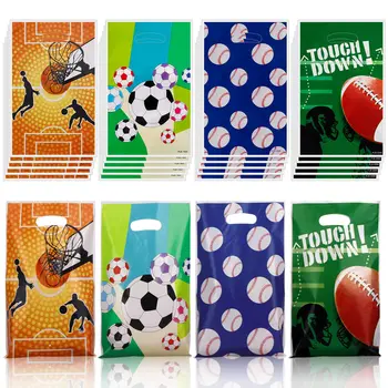 Пластиковый подарочный пакет на спортивную тематику Футбол Бейсбол Футбольные пакеты для угощений оптом для спортивных мероприятий, вечеринок по случаю Дня рождения, украшений