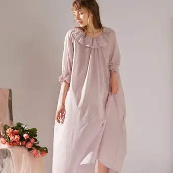 Платье-ночная рубашка, летняя одежда для сна, хлопковая Элегантная женская ночная рубашка, удобная