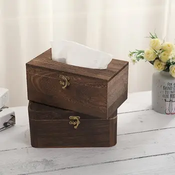 Полезная деревянная ретро-коробка для салфеток, 1 шт., держатель для бумажных салфеток, декор для дома и автомобиля
