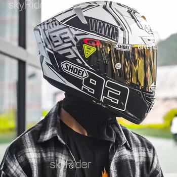 Полнолицевый мотоциклетный шлем X14 Marquez WHITE Helmet Шлем для езды по мотокроссу Шлем для мотобайка