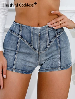 Сексуальные винтажные джинсовые шорты, женские летние шорты 2023, короткие горячие брюки, джинсы для вечеринок, рейв-наряды, женская уличная одежда y2k, джинсовые шорты от пота