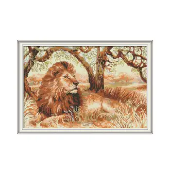 Семейная картина со львами, набор для вышивки крестом, Квадратная круглая дрель, вышивка, рукоделие ручной работы