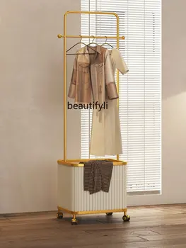 Скандинавская портативная вешалка для одежды, напольная вешалка для одежды в спальне, легкая роскошная Многофункциональная вешалка для хранения в гостиной