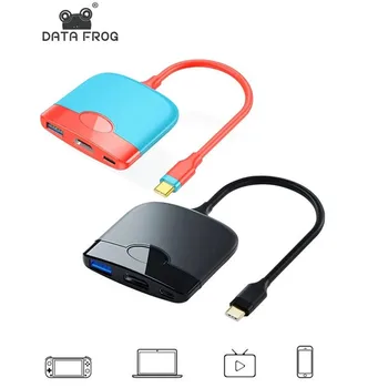 Совместимый с Type-C к HDMI PD USB 3.0 КОНЦЕНТРАТОР 3 в 1 Конвертер видео 4K Портативная Док-станция ТВ-адаптер Подходит для Nintendo Switch