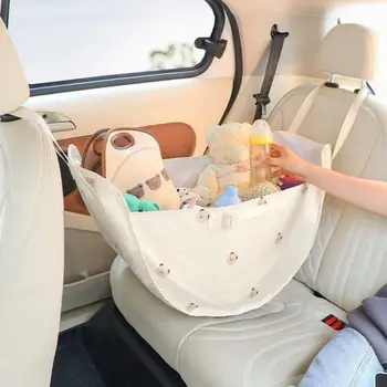Сумка для хранения в салоне автомобиля, складная сумка с двойными ручками, Многофункциональная сумка для мамы из мягкой ткани, органайзер для детских вещей на заднем сиденье.