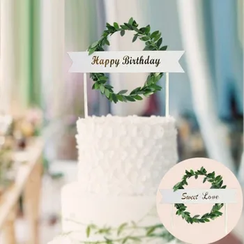 Топпер для торта в стиле INS С днем рождения, сладкая любовь, Украшения для свадебного торта, Топпер для кексов на день рождения, принадлежности для вечеринки по случаю дня рождения