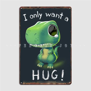 Украшение металлической вывески Free Hugs T-Rex, плакат паба, гаража, кинотеатра, кухни, Жестяная вывеска, плакат