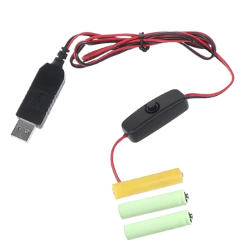 Универсальный Аккумуляторный Отсекатель 4.5 V AAA USB Кабель Питания с Переключателем USB на 4.5 V AAA LR3 AM4 Аккумулятор для светодиодной Подсветки