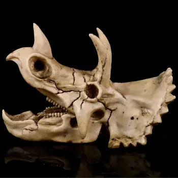 Фигурка из смолы с тремя черепами динозавров, реквизит для рисования, декоративное ремесло