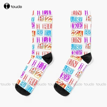 Я бегу, потому что мне нравятся носки с пиццей, Крутые Носки для мужчин с цифровой печатью 360 °, удобные спортивные носки для девочек, Рождественский подарок, новые популярные девушки