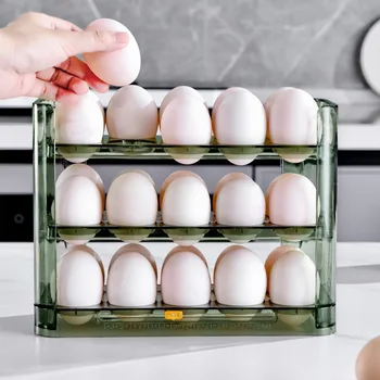 Ящик для хранения яиц, Органайзер для холодильника, Контейнеры для еды, Футляр для хранения свежих яиц, Лоток-Диспенсер, Кухонные ящики для хранения, Новые